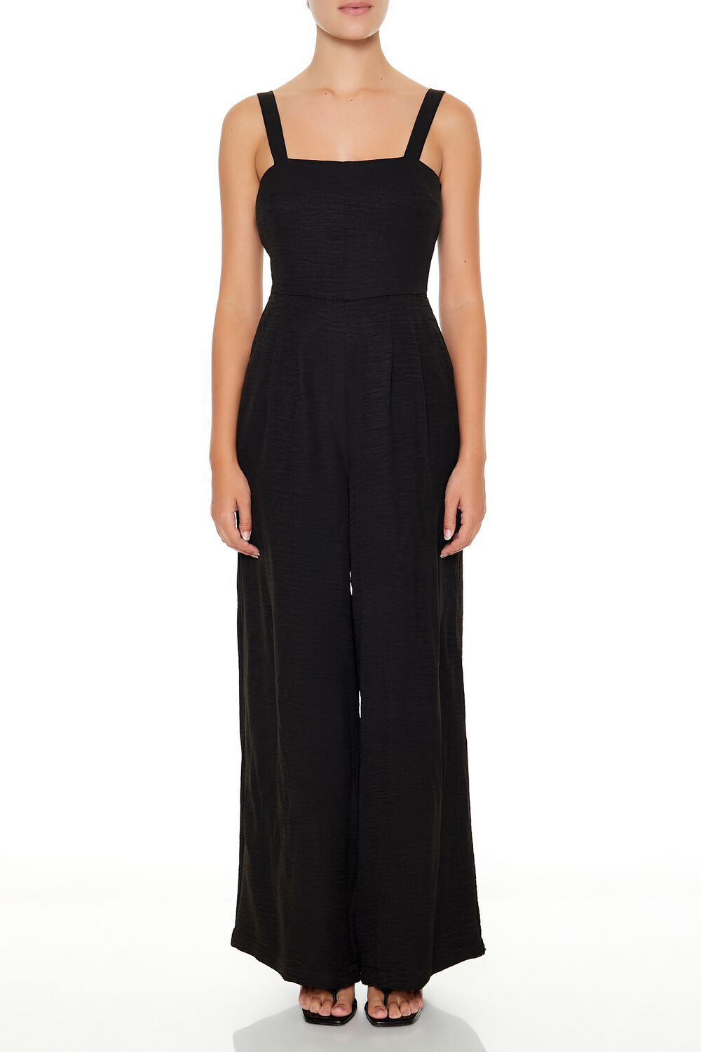  Forever 21 Cutout Wide-Leg Jumpsuit - black - Bonton