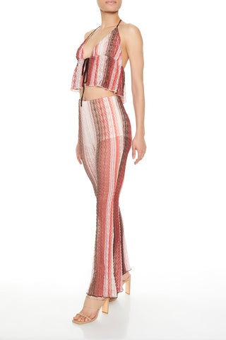 Striped Flare-Leg Pants