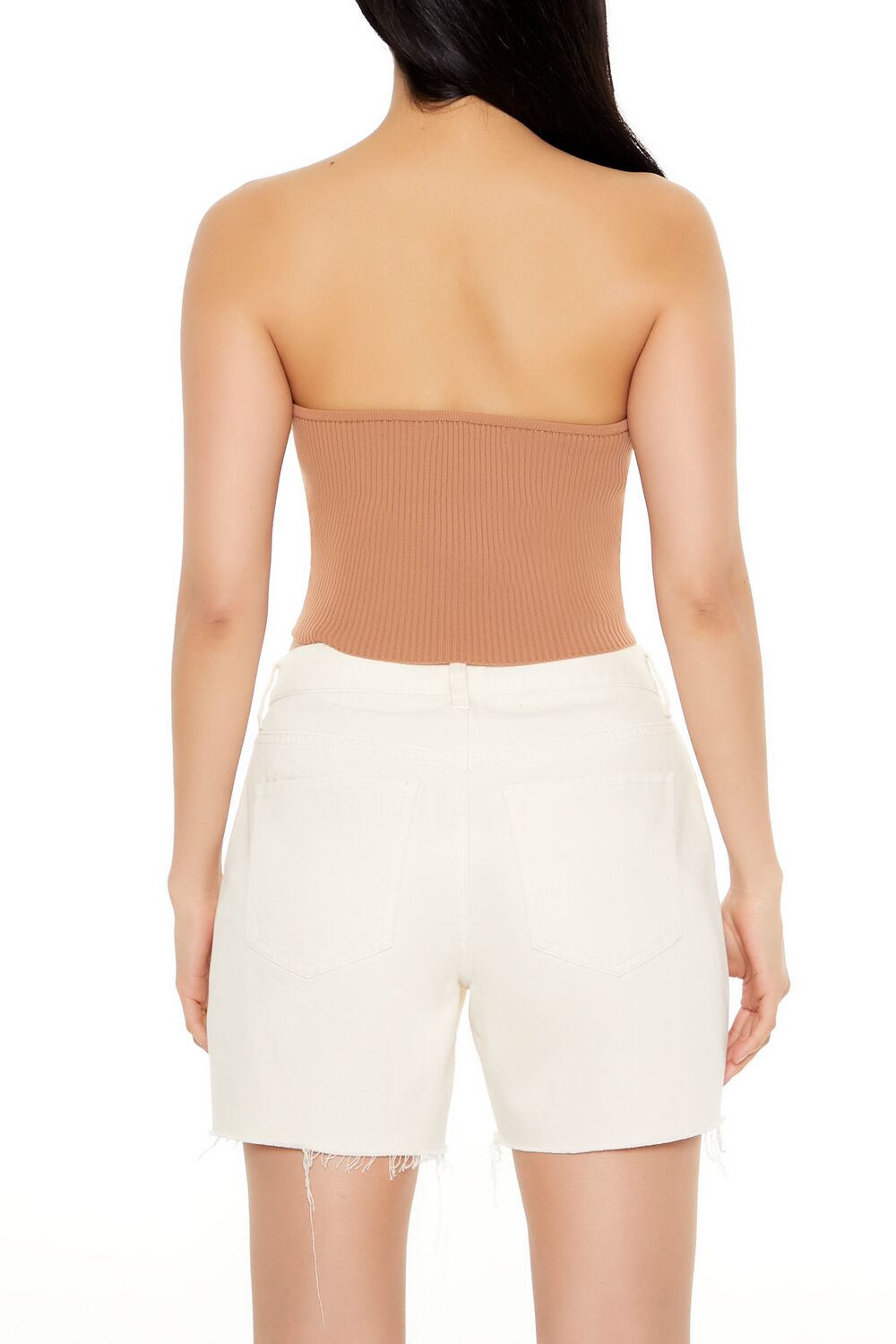  Forever 21 Sweater-Knit Bustier Tube Top - camel - Bonton