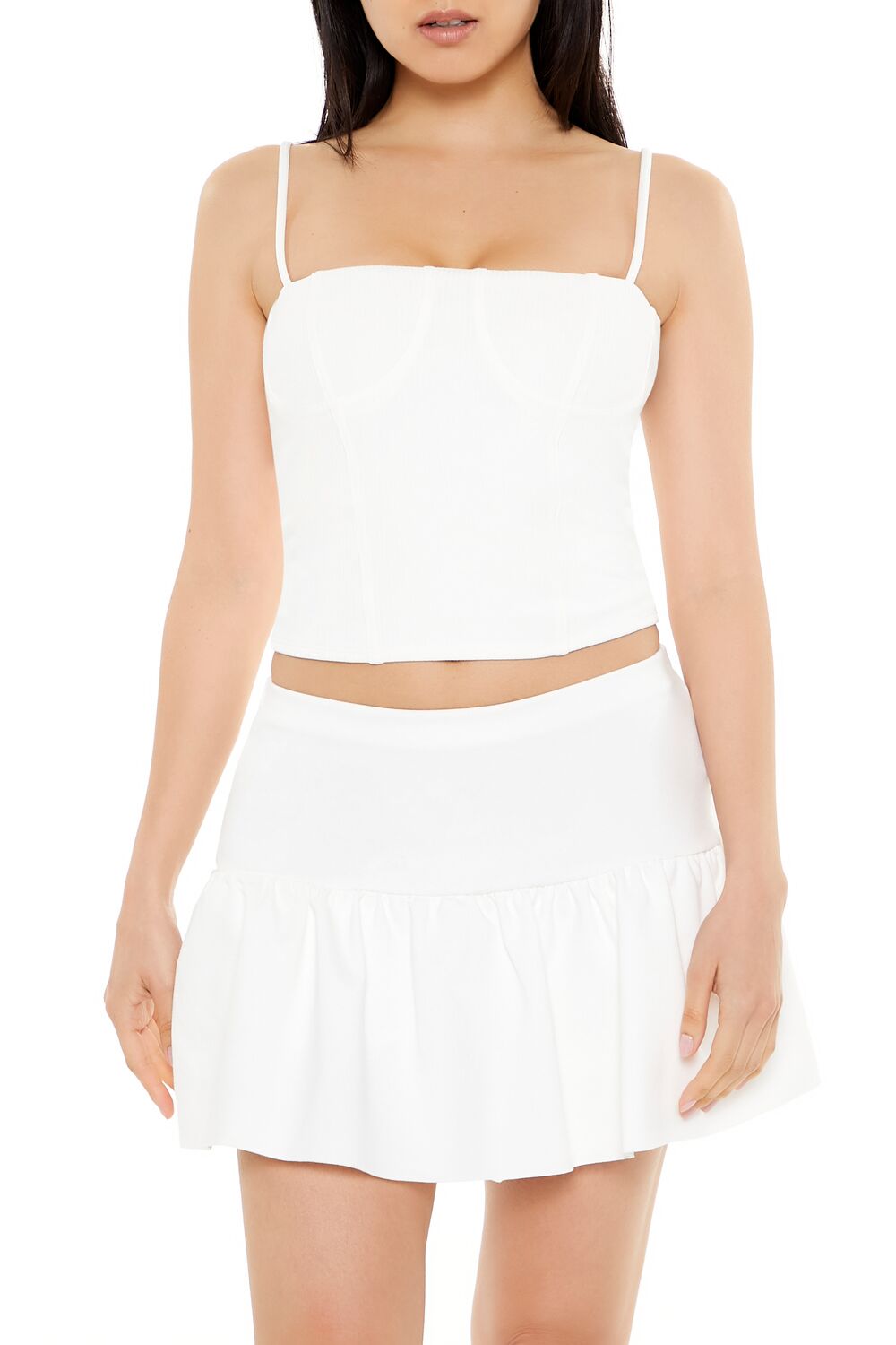  Forever 21 Bustier Cropped Cami - white - Bonton