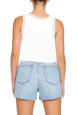 Ribbed Lace-Up Tank Top