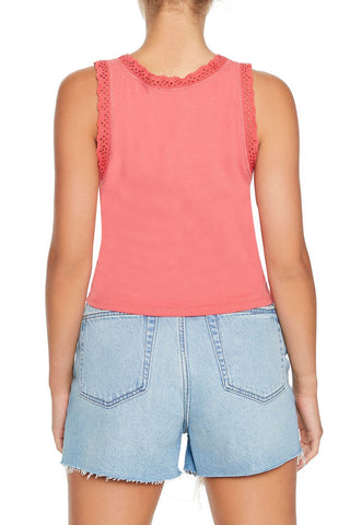 Ribbed Lace-Up Tank Top