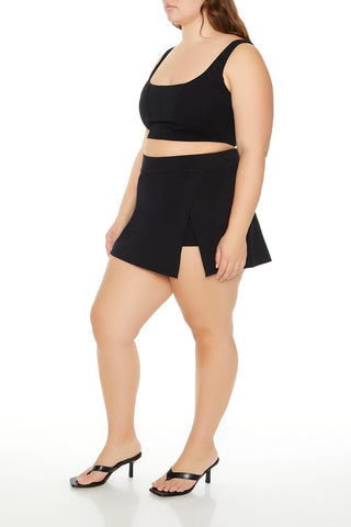Plus Size Tulip-Hem Mini Skirt