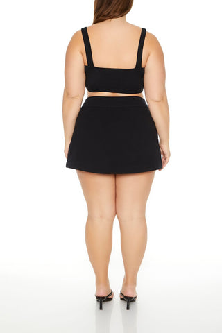 Plus Size Tulip-Hem Mini Skirt