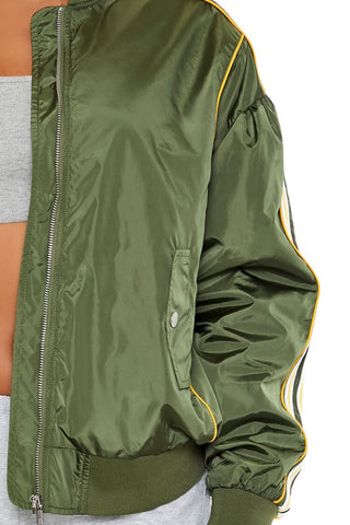Varsity Zip-Up Bomber Jacket