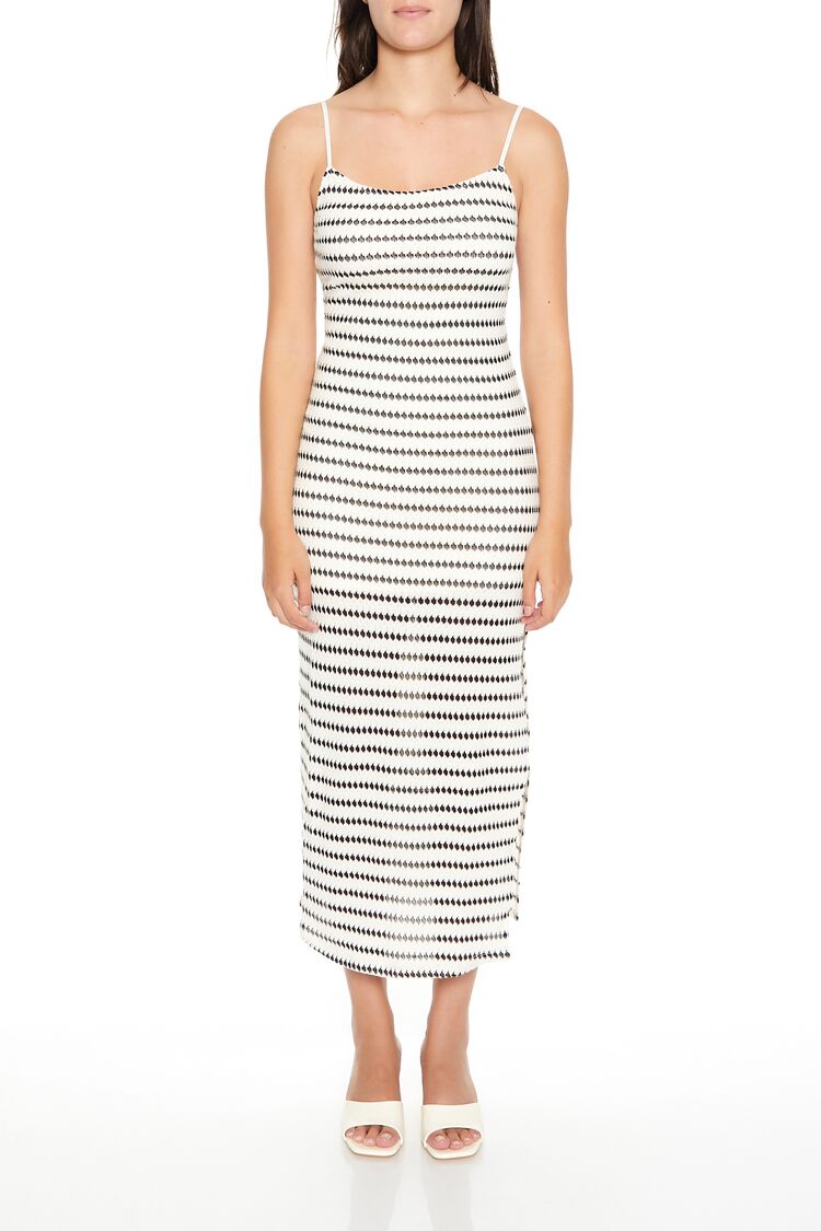  Forever 21 Striped Bodycon Cami Maxi Dress - ivory-multi-swatch - Bonton