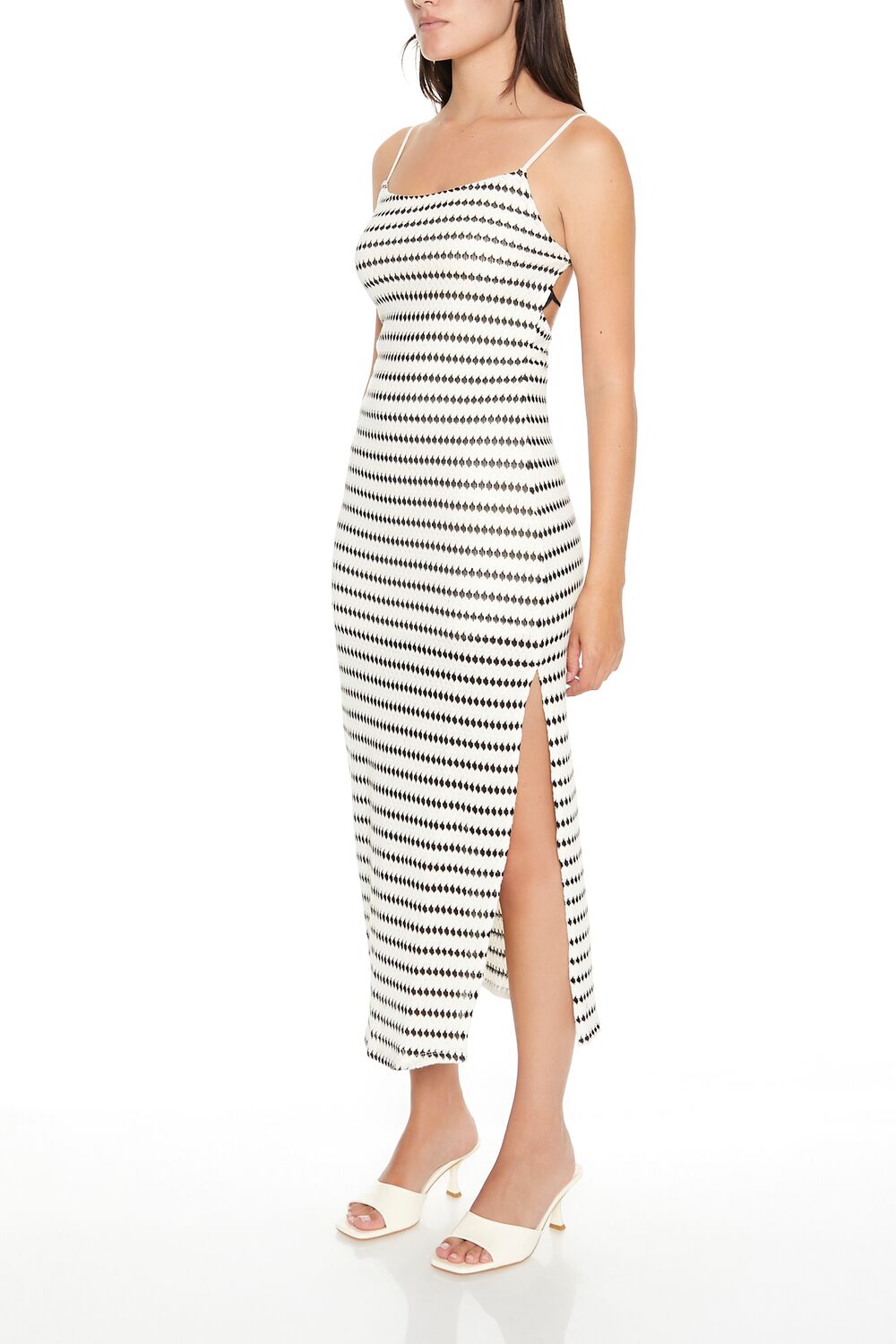  Forever 21 Striped Bodycon Cami Maxi Dress - ivory-multi-swatch - Bonton