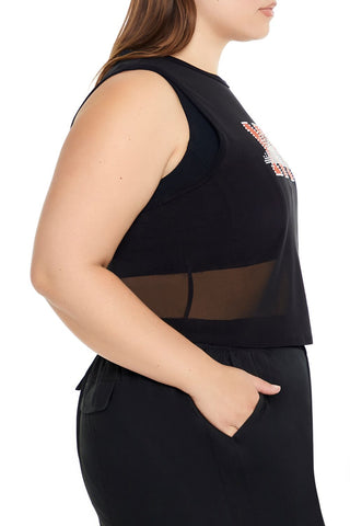 Plus Size Rhinestone NY Tank Top