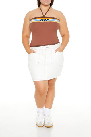 Plus Size NYC Halter Crop Top