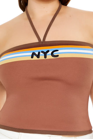 Plus Size NYC Halter Crop Top