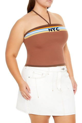 Plus Size NYC Halter Crop Top