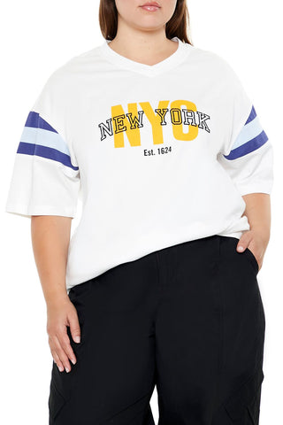 Plus Size Striped New York Tee
