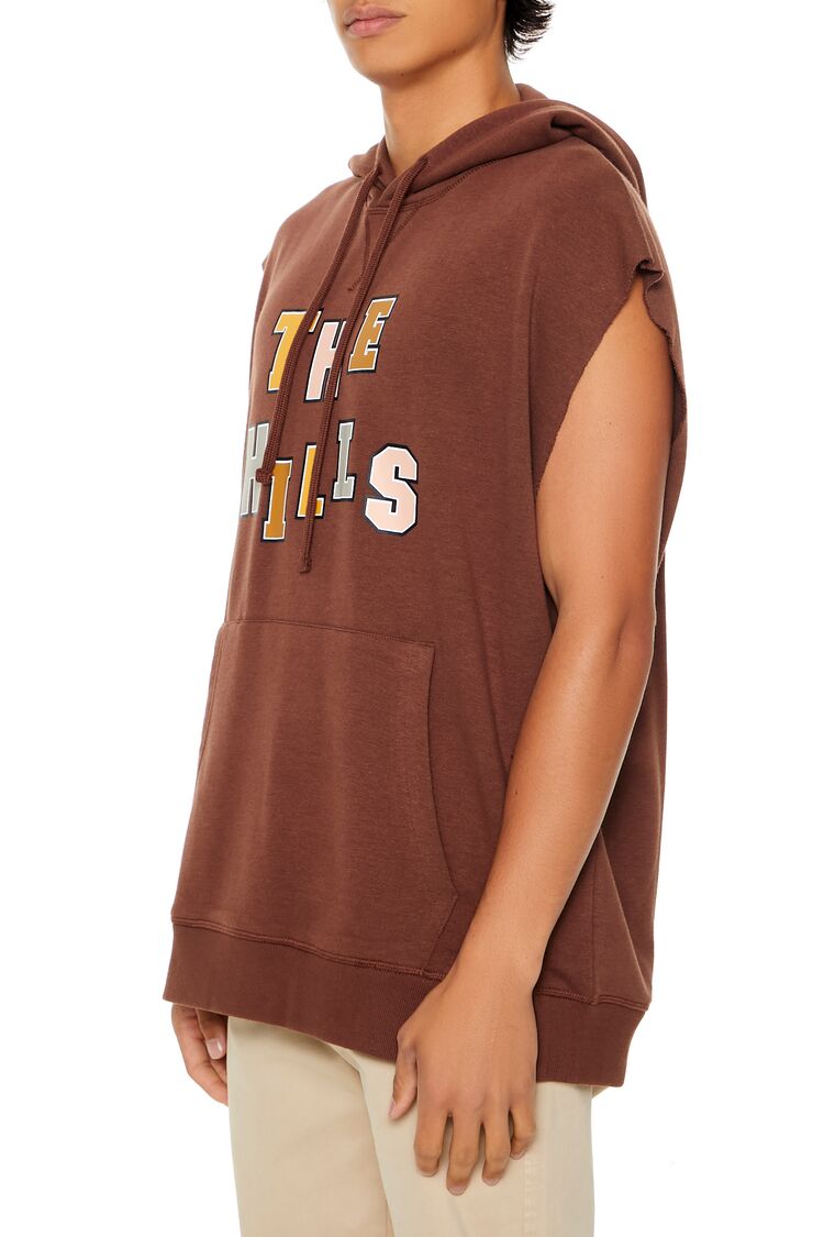  Forever 21 The Hills Printed Chenille Patch Hoodie - chocolate multi - Bonton