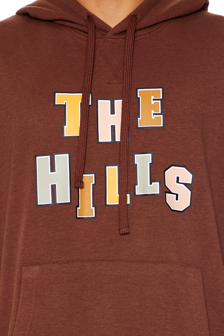  Forever 21 The Hills Printed Chenille Patch Hoodie - chocolate multi - Bonton