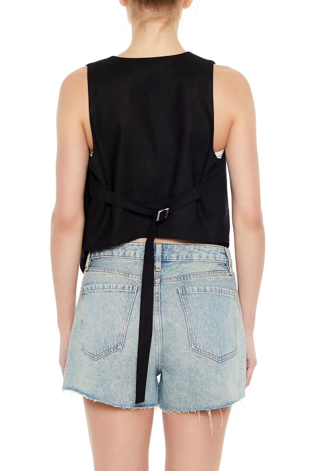  Forever 21 Open-Front Pointed-Hem Vest - jade - Bonton