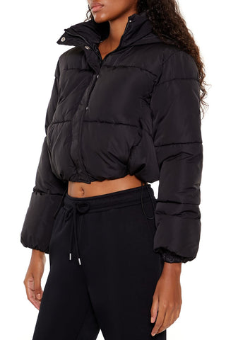 Hooded Cropped Puffer Jacket