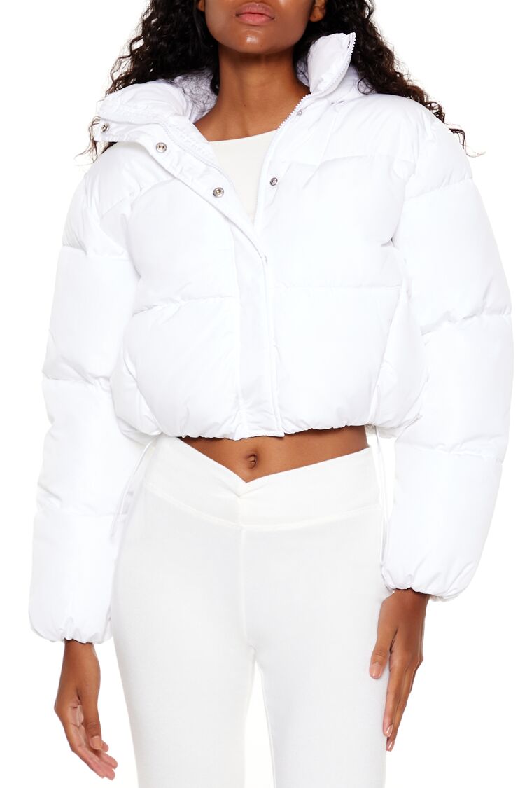  Forever 21 Hooded Cropped Puffer Jacket - black-swatch - Bonton