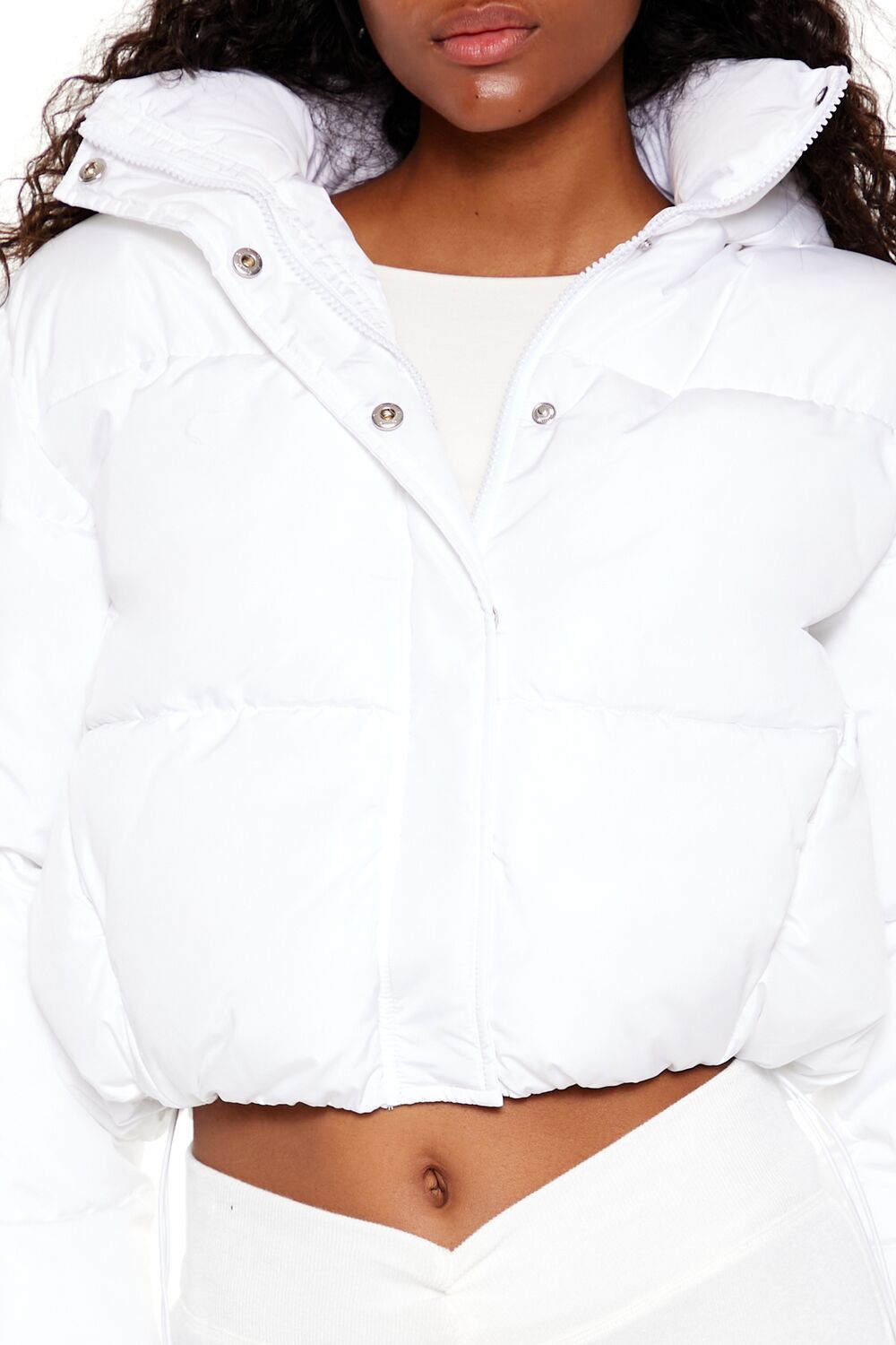  Forever 21 Hooded Cropped Puffer Jacket - black-swatch - Bonton