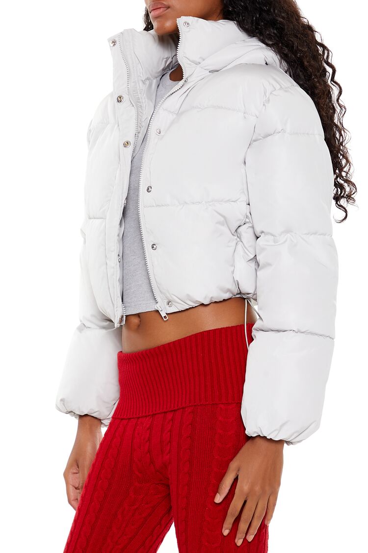  Forever 21 Hooded Cropped Puffer Jacket - black-swatch - Bonton
