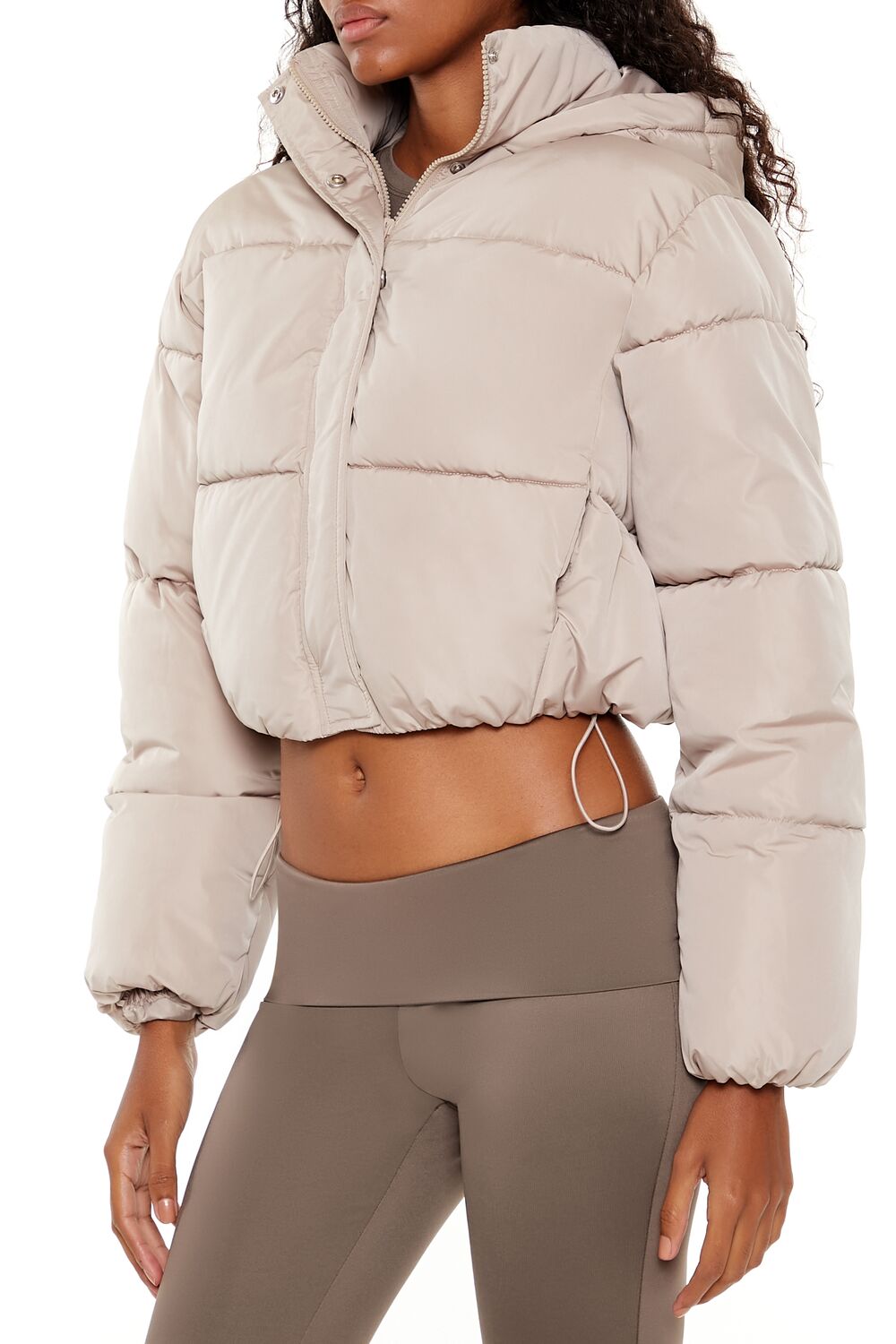  Forever 21 Hooded Cropped Puffer Jacket - black-swatch - Bonton