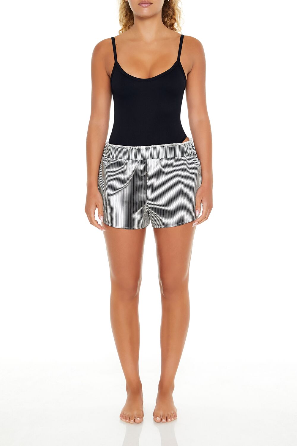  Forever 21 Seamless Cami Lingerie Bodysuit - black - Bonton