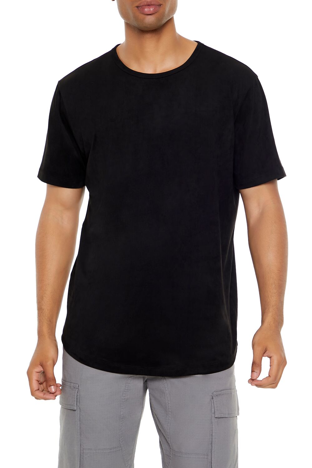  Forever 21 Velour Curved-Hem Tee - sugarplum - Bonton