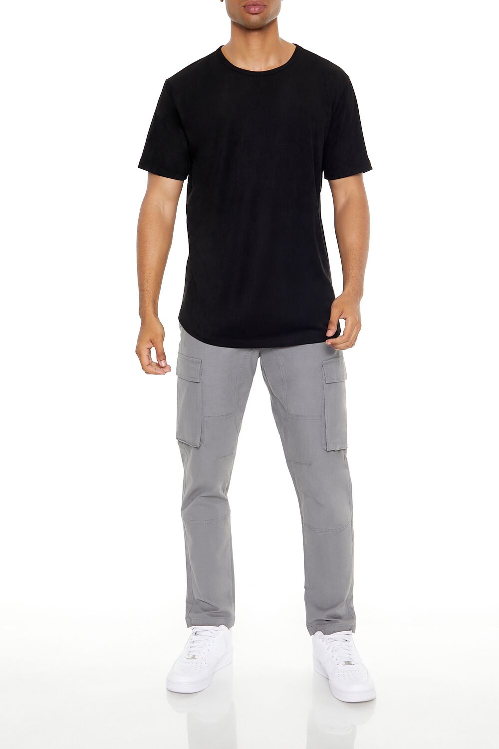  Forever 21 Velour Curved-Hem Tee - sugarplum - Bonton