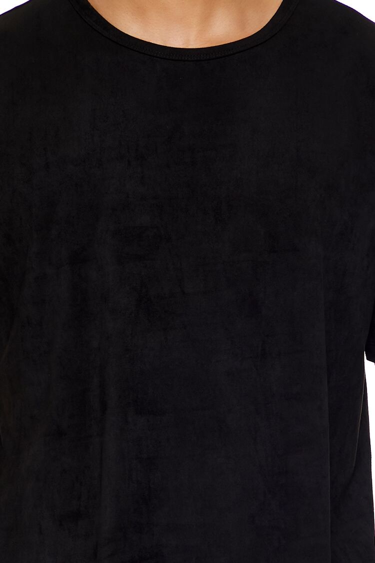  Forever 21 Velour Curved-Hem Tee - sugarplum - Bonton