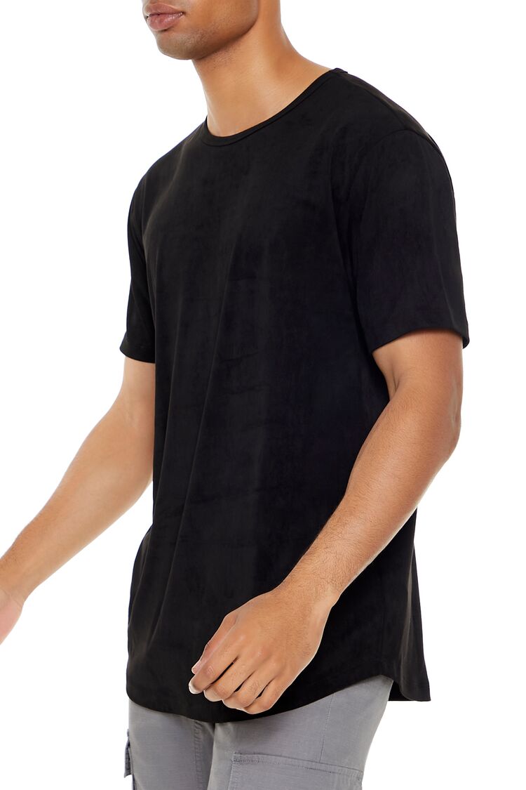  Forever 21 Velour Curved-Hem Tee - sugarplum - Bonton