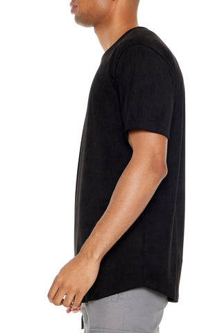 Velour Curved-Hem Tee