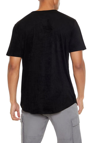 Velour Curved-Hem Tee