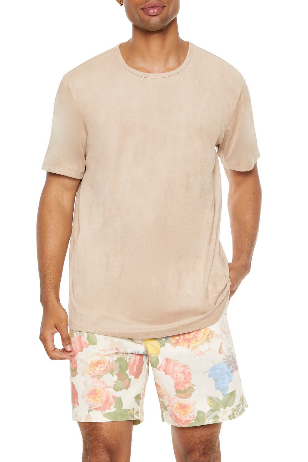  Forever 21 Velour Curved-Hem Tee - sugarplum - Bonton