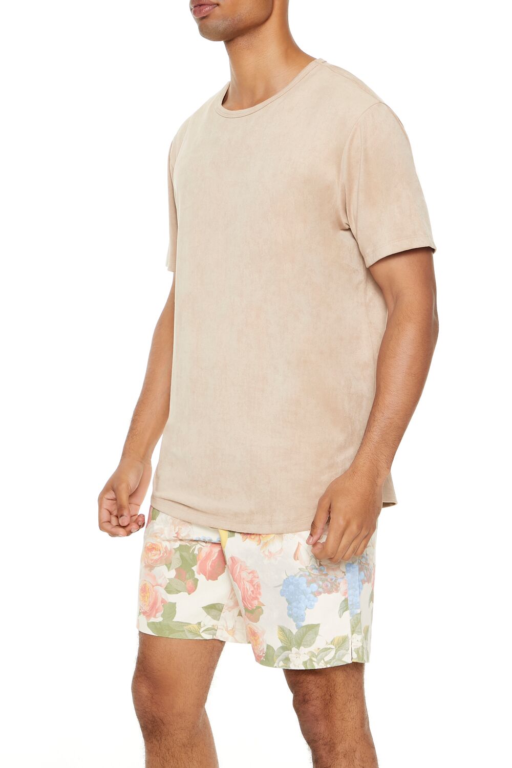  Forever 21 Velour Curved-Hem Tee - sugarplum - Bonton