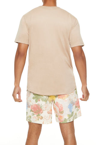 Velour Curved-Hem Tee