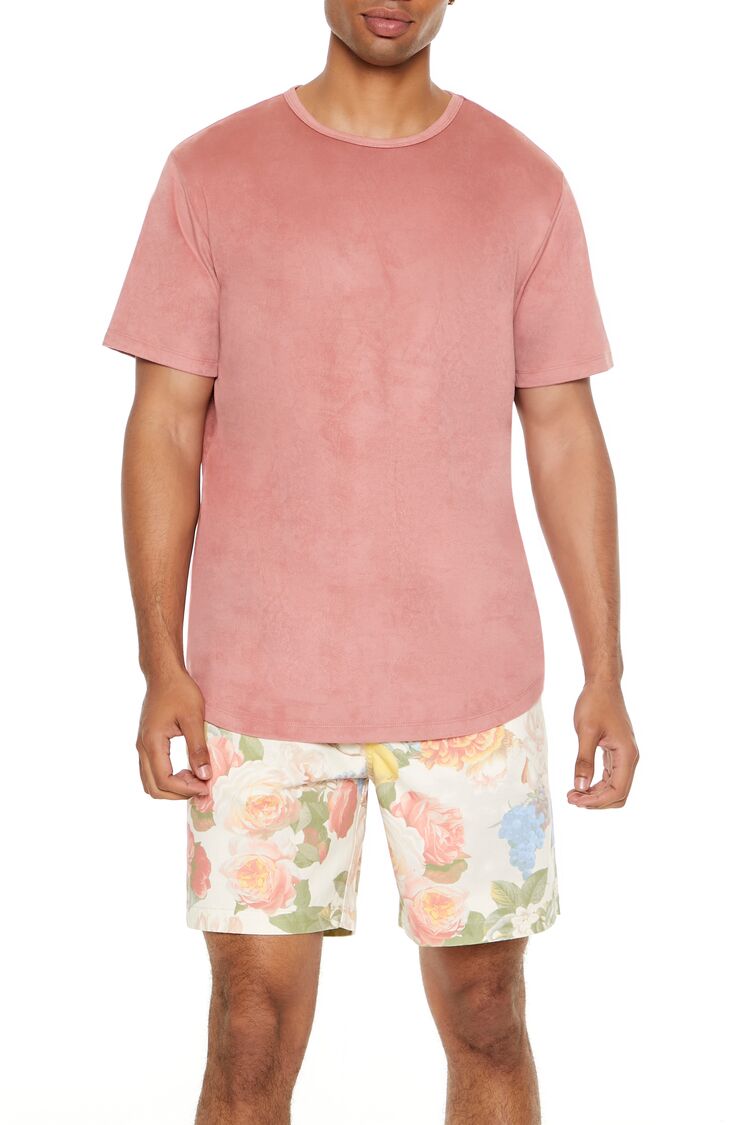  Forever 21 Velour Curved-Hem Tee - sugarplum - Bonton