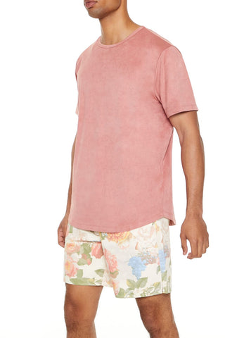 Velour Curved-Hem Tee