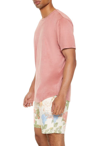 Velour Curved-Hem Tee