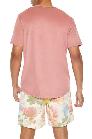 Velour Curved-Hem Tee