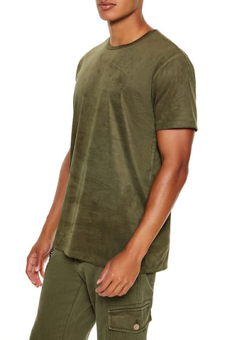 Velour Curved-Hem Tee