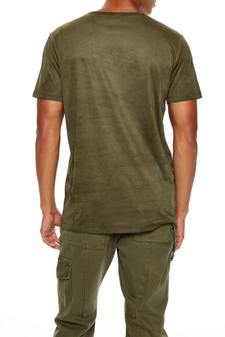 Velour Curved-Hem Tee