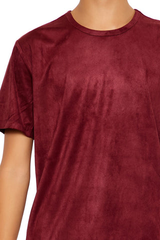 Velour Curved-Hem Tee
