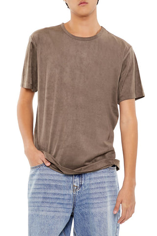 Velour Curved-Hem Tee