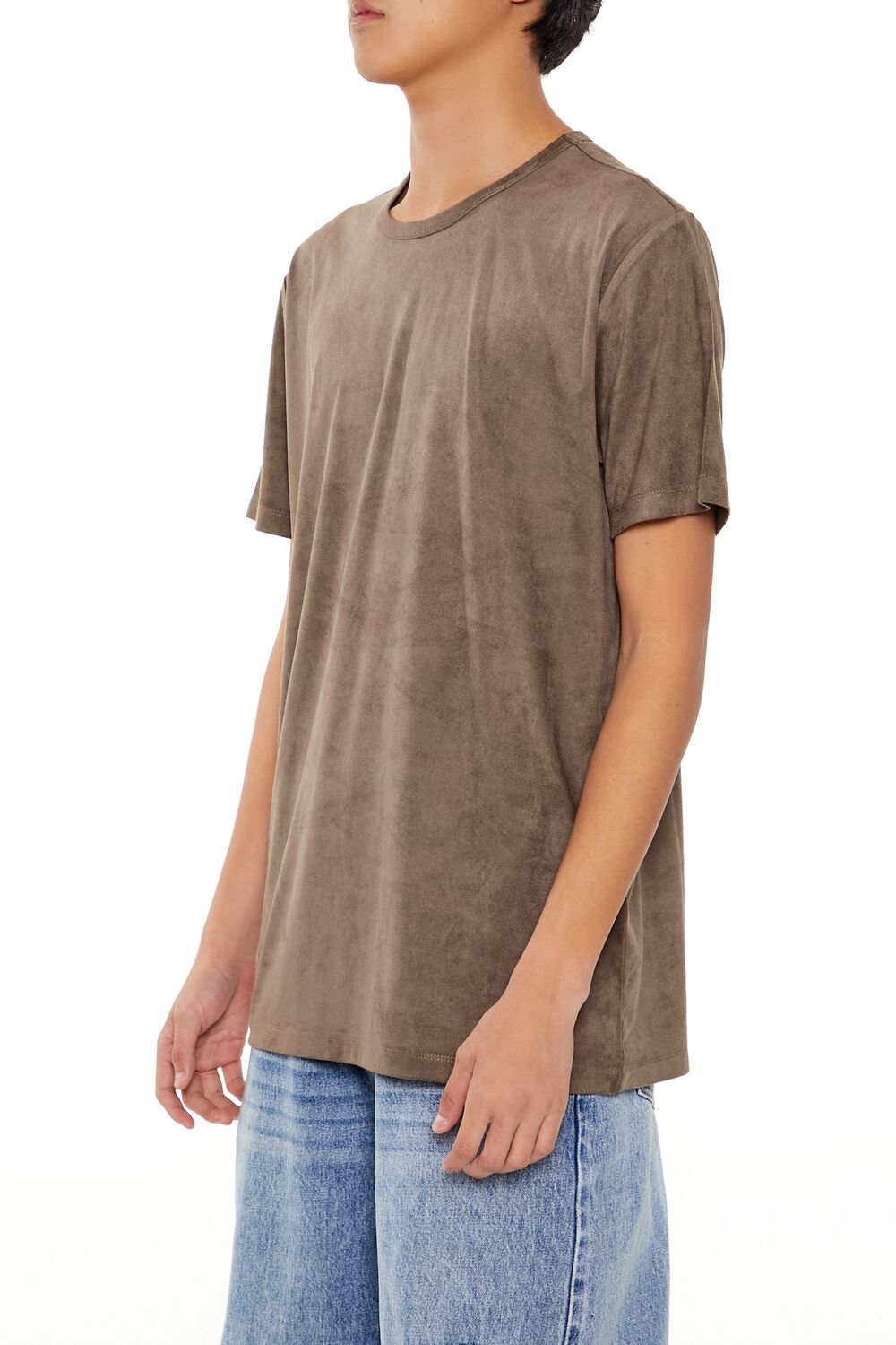  Forever 21 Velour Curved-Hem Tee - sugarplum - Bonton