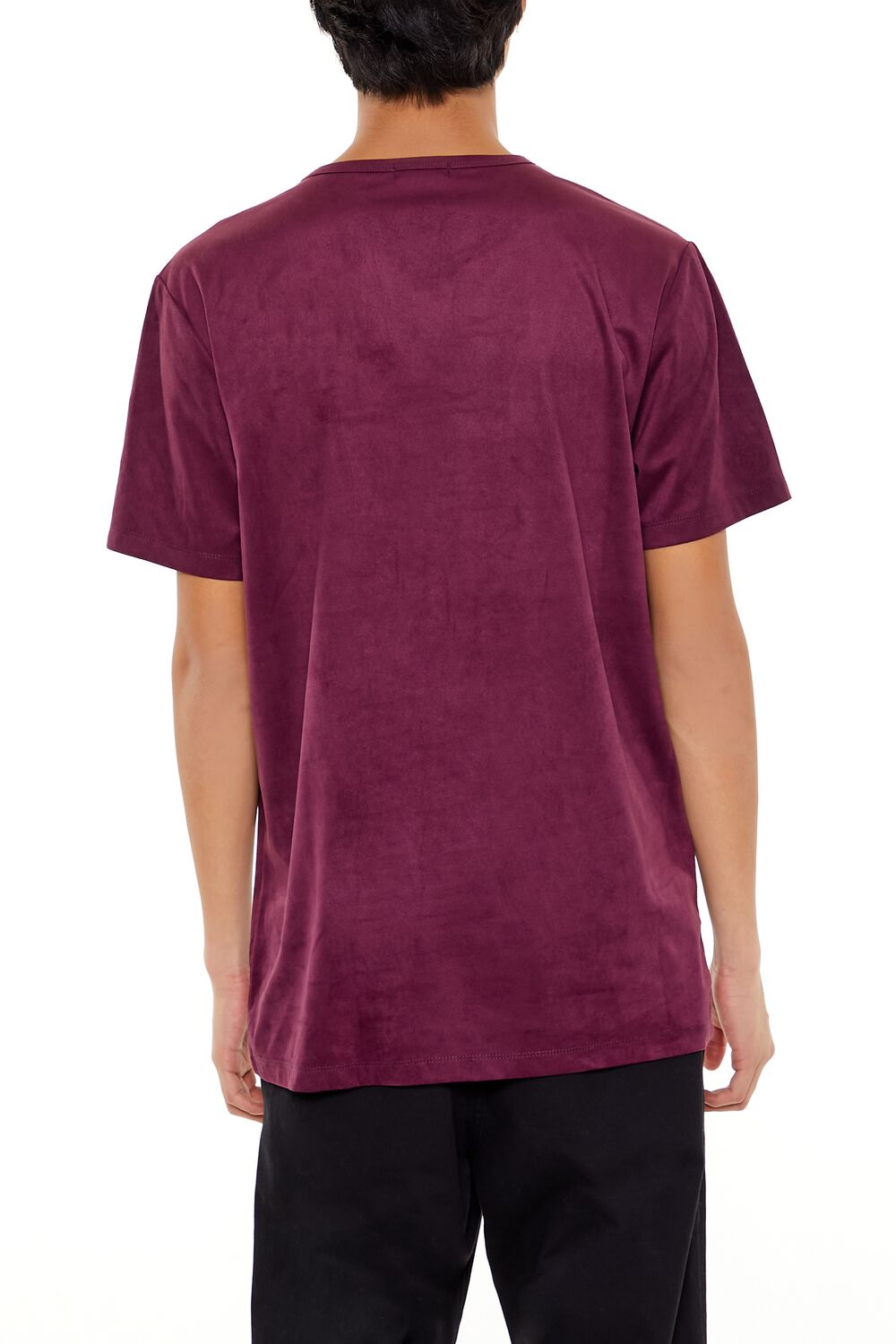  Forever 21 Velour Curved-Hem Tee - sugarplum - Bonton