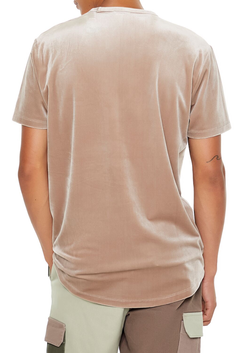  Forever 21 Velour Curved-Hem Tee - black - Bonton