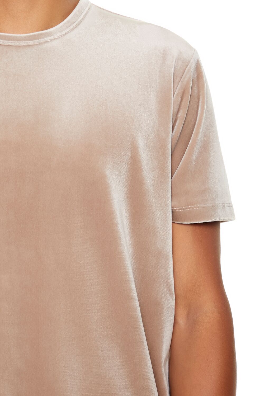  Forever 21 Velour Curved-Hem Tee - black - Bonton