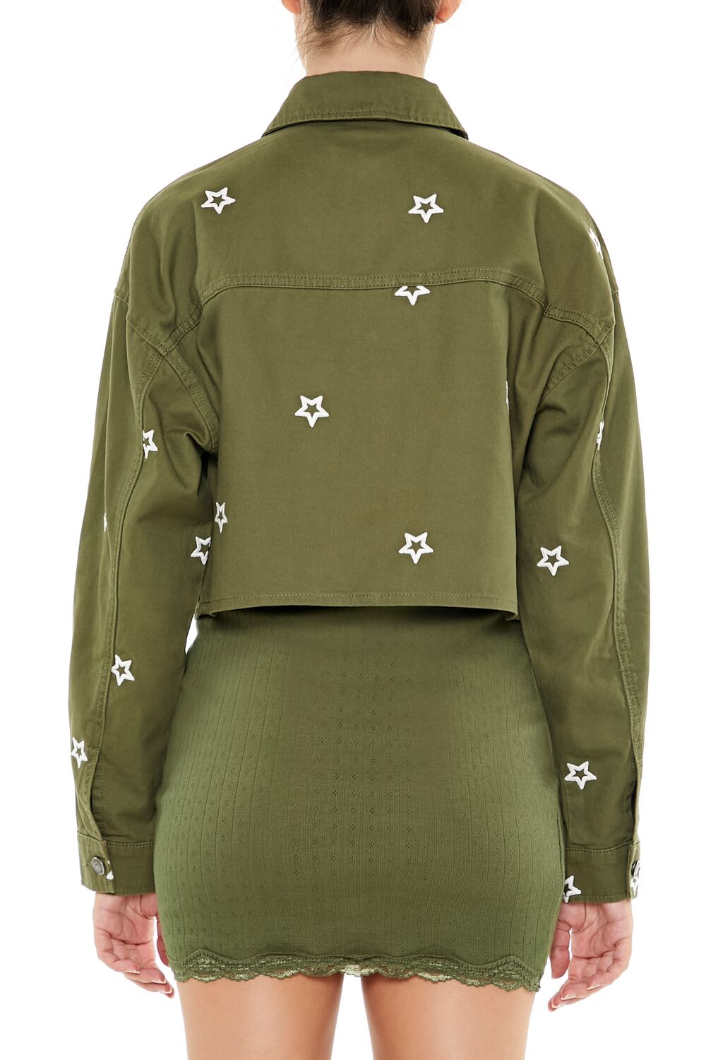  Forever 21 Star Cropped Shacket - cypress - Bonton