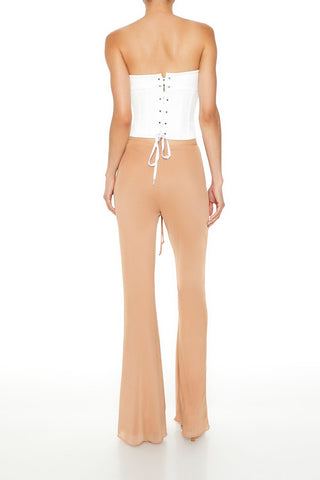 Ruched Drawstring Mesh Pants