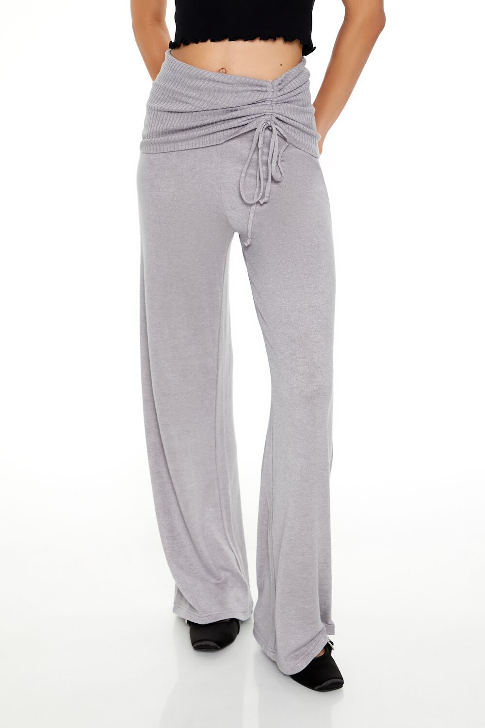  Forever 21 Ruched Drawstring Foldover Pants - camel - Bonton