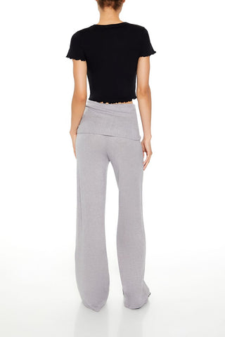 Ruched Drawstring Foldover Pants